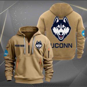 Sportswearmerch Uconn Huskies NCAA Personalized Half Zip Hoodie For Fan
