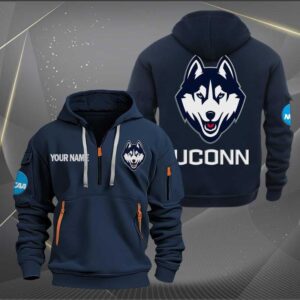 Sportswearmerch Uconn Huskies NCAA Personalized Half Zip Hoodie For Fan