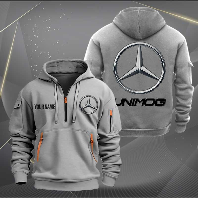Sportswearmerch Unimog MB Car Personalized Half Zip Hoodie For Fan