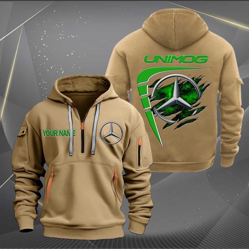 Sportswearmerch Unimog MB Car Personalized Half Zip Hoodie For Fan
