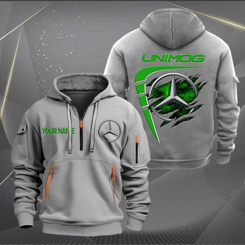 Sportswearmerch Unimog MB Car Personalized Half Zip Hoodie For Fan