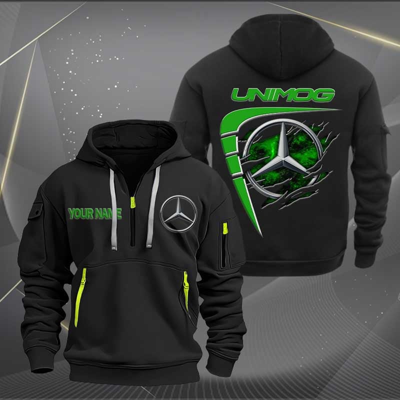 Sportswearmerch Unimog MB Car Personalized Half Zip Hoodie For Fan