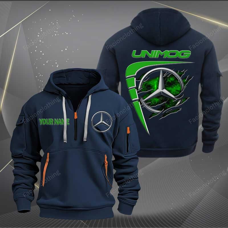 Sportswearmerch Unimog MB Car Personalized Half Zip Hoodie For Fan