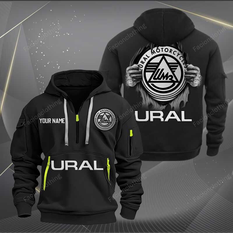 Sportswearmerch Ural Motorcycles Personalized Half Zip Hoodie For Fan