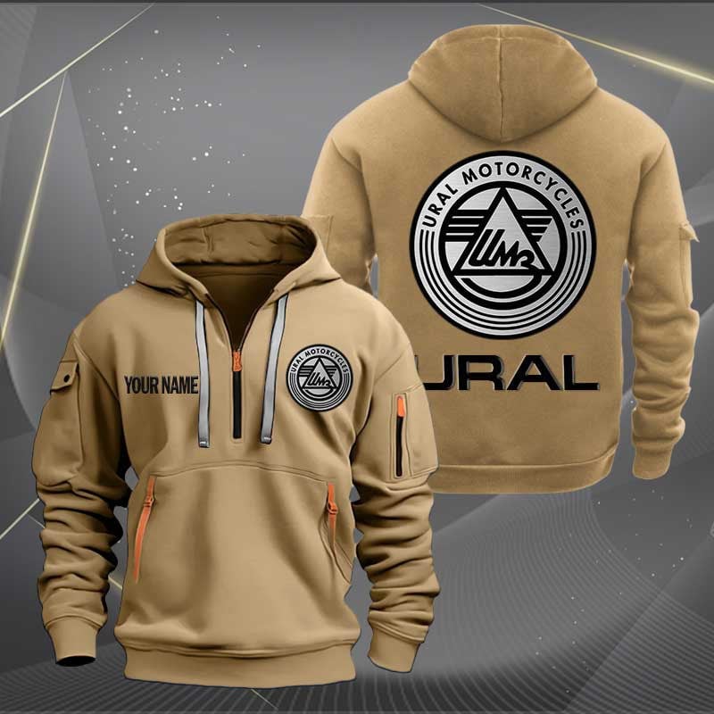 Sportswearmerch Ural Motorcycles Personalized Half Zip Hoodie For Fan