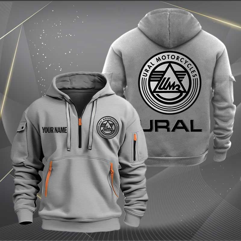 Sportswearmerch Ural Motorcycles Personalized Half Zip Hoodie For Fan