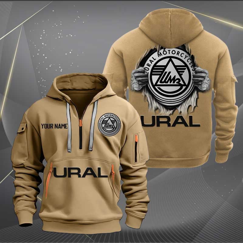 Sportswearmerch Ural Motorcycles Personalized Half Zip Hoodie For Fan