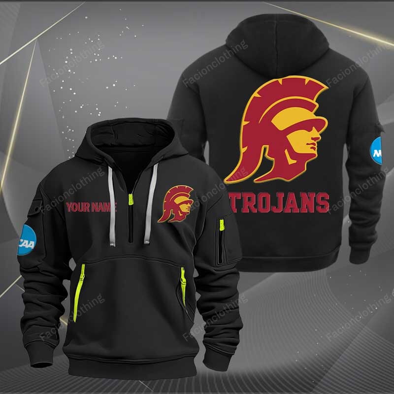 Sportswearmerch USC Trojans NCAA Hockey Personalized Half Zip Hoodie For Fan