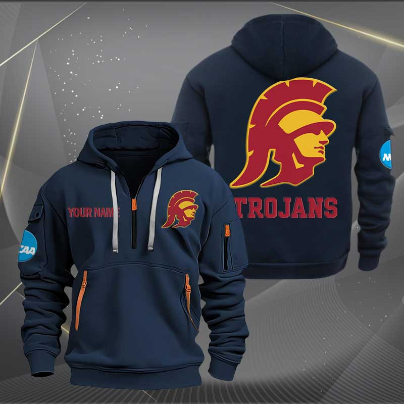 Sportswearmerch USC Trojans NCAA Hockey Personalized Half Zip Hoodie For Fan