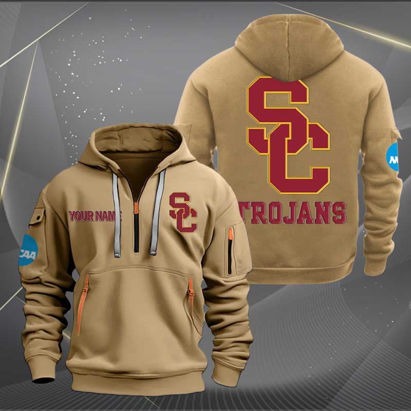 Sportswearmerch USC Trojans NCAA Personalized Half Zip Hoodie For Fan