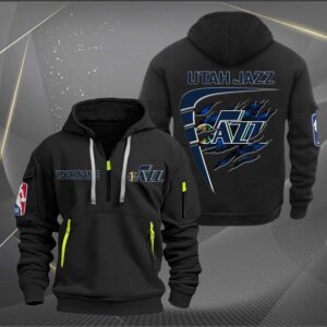 Sportswearmerch Utah Jazz NBA Personalized Half Zip Hoodie For Fan