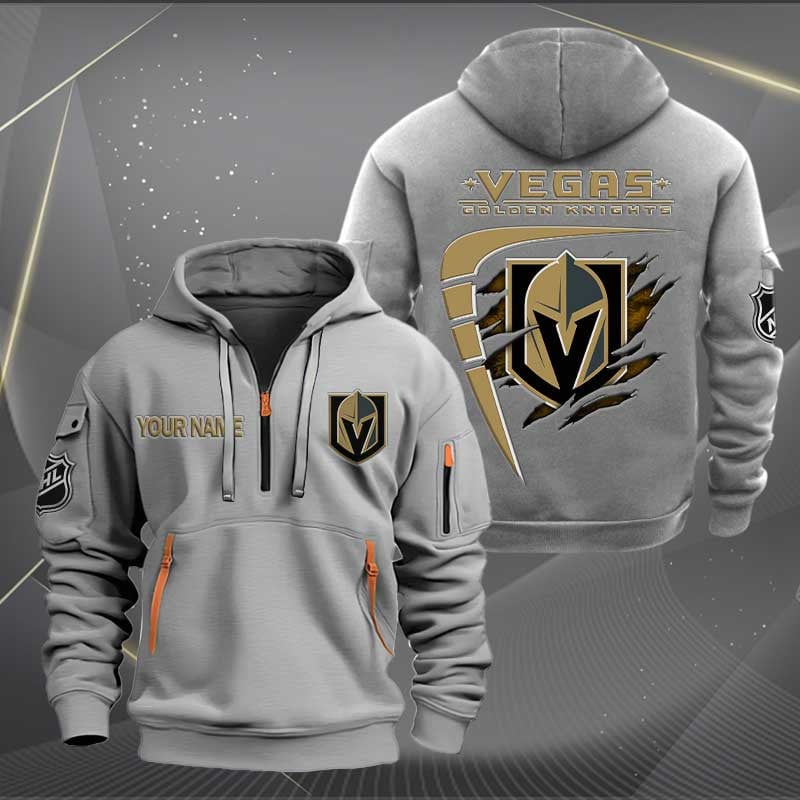 Sportswearmerch Vegas Golden Knights NHL Personalized Half Zip Hoodie For Fan