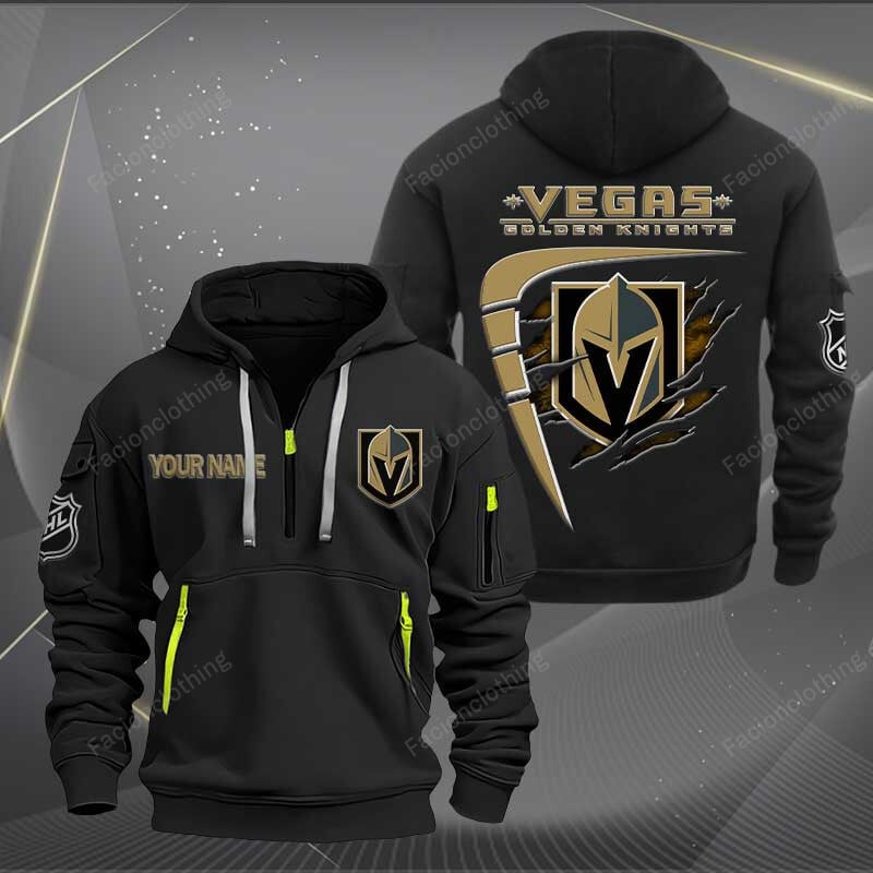 Sportswearmerch Vegas Golden Knights NHL Personalized Half Zip Hoodie For Fan