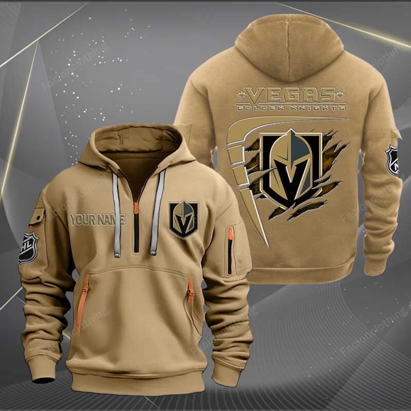 Sportswearmerch Vegas Golden Knights NHL Personalized Half Zip Hoodie For Fan
