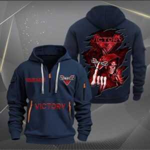 Sportswearmerch Victory Motorcycle Personalized Half Zip Hoodie For Fan