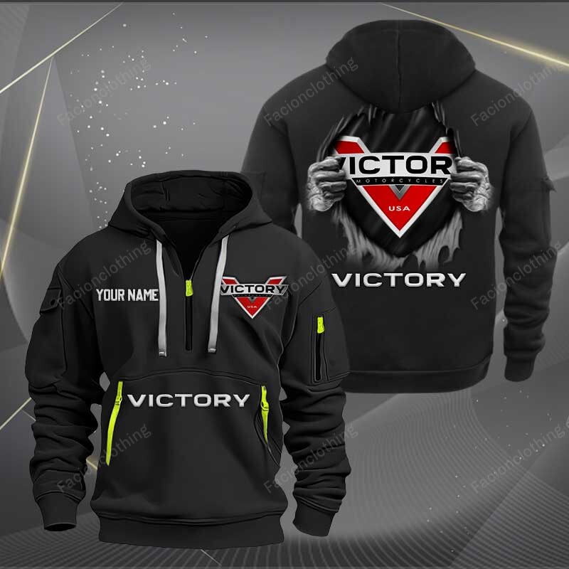 Sportswearmerch Victory Motorcycles Personalized Half Zip Hoodie For Fan