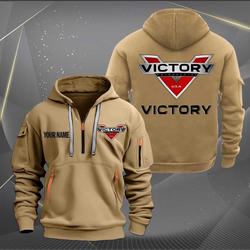 Sportswearmerch Victory Motorcycles Personalized Half Zip Hoodie For Fan