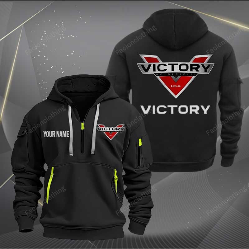 Sportswearmerch Victory Motorcycles Personalized Half Zip Hoodie For Fan