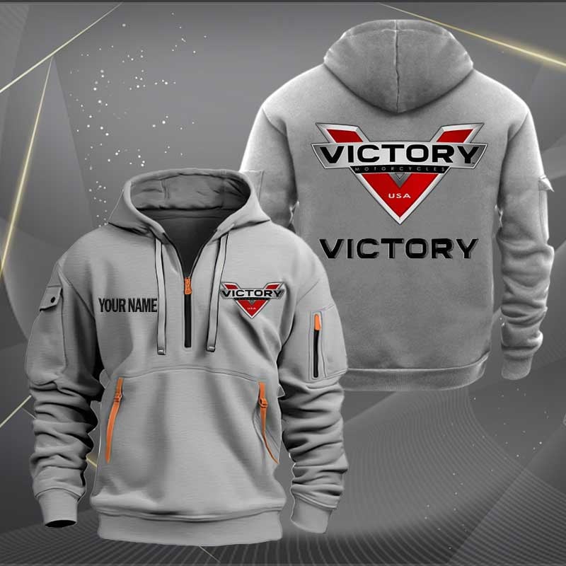 Sportswearmerch Victory Motorcycles Personalized Half Zip Hoodie For Fan