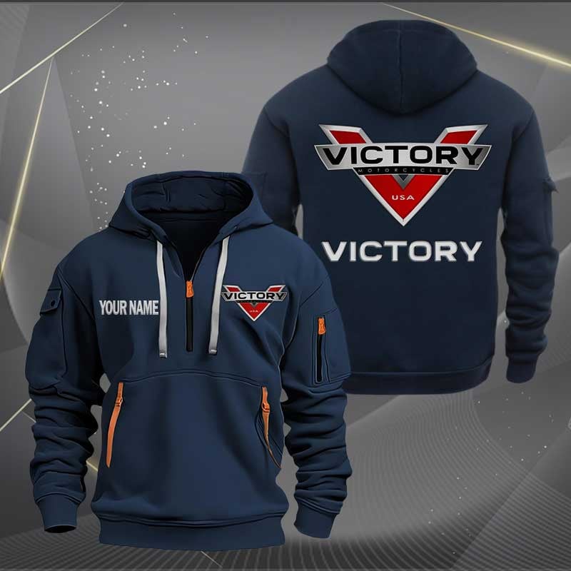 Sportswearmerch Victory Motorcycles Personalized Half Zip Hoodie For Fan