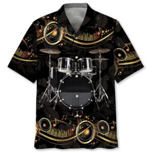 Sportswearmerch Vintage Black Drum Hawaiian Shirt For Fan