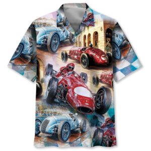 Sportswearmerch Vintage Classic Race Car Hawaiian Shirt For Fan