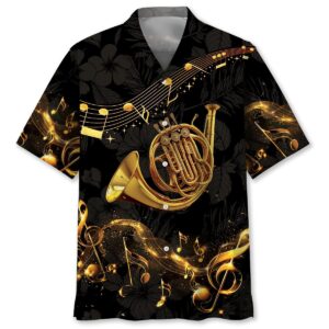 Sportswearmerch Vintage French Horn Hawaiian Shirt For Fan