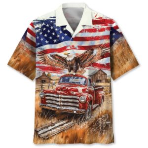 Sportswearmerch Vintage Red Pick Up truck Hawaiian Shirt For Fan