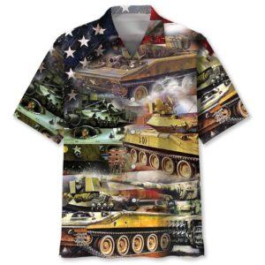 Sportswearmerch Vintage USA Military Vehicles Hawaiian Shirt For Fan
