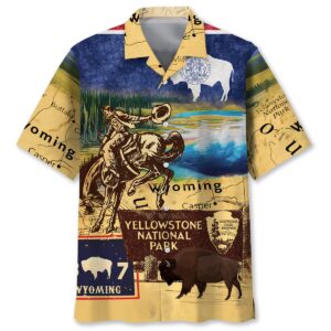 Sportswearmerch Vintage Wyoming State Hawaiian Shirt For Fan