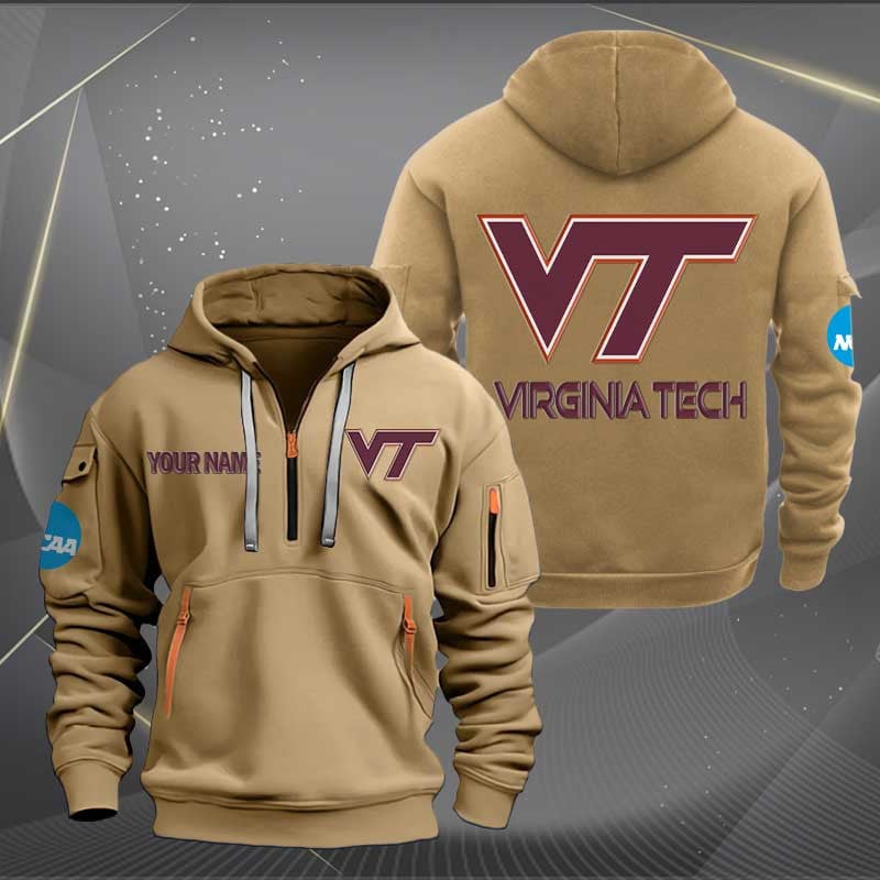 Sportswearmerch Virginia Tech Hokies NCAA Personalized Half Zip Hoodie For Fan