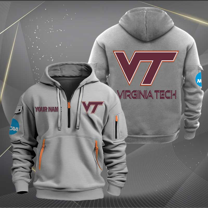 Sportswearmerch Virginia Tech Hokies NCAA Personalized Half Zip Hoodie For Fan
