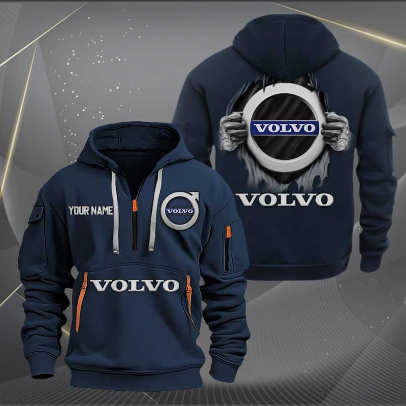 Sportswearmerch Volvo Car Personalized Half Zip Hoodie For Fan
