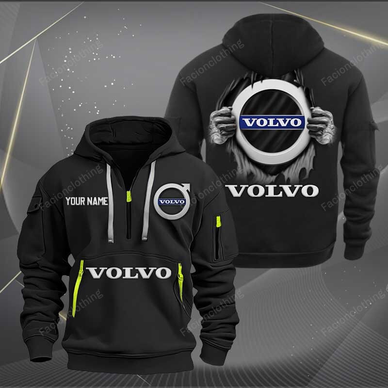 Sportswearmerch Volvo Car Personalized Half Zip Hoodie For Fan