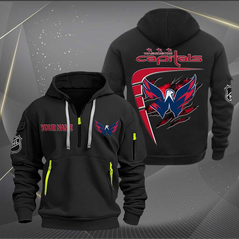 Sportswearmerch Washington Capitals NHL Personalized Half Zip Hoodie For Fan