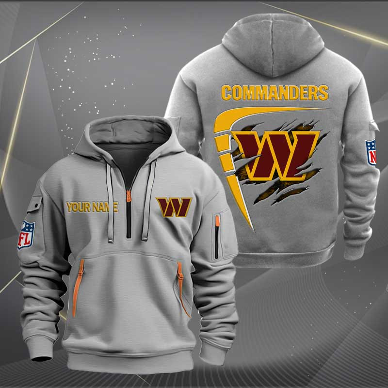 Sportswearmerch Washington ComMAN Carders NFL Personalized Half Zip Hoodie For Fan