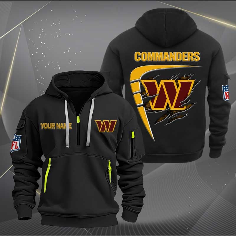 Sportswearmerch Washington ComMAN Carders NFL Personalized Half Zip Hoodie For Fan
