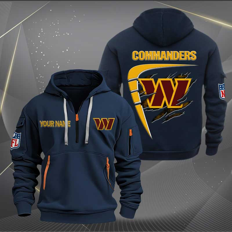 Sportswearmerch Washington ComMAN Carders NFL Personalized Half Zip Hoodie For Fan