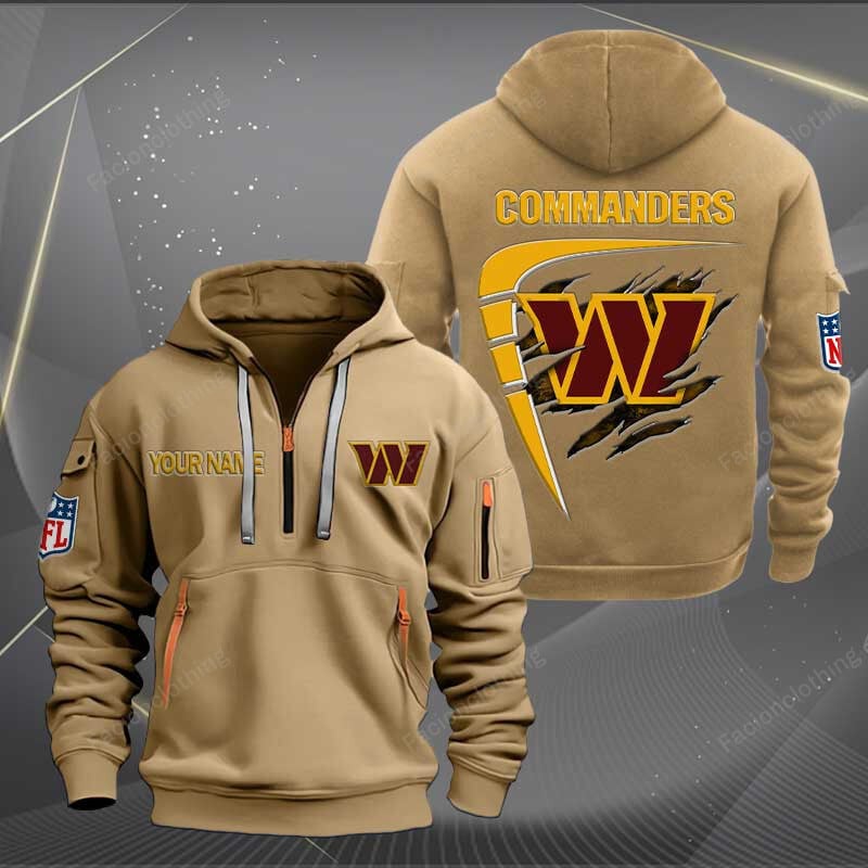 Sportswearmerch Washington ComMAN Carders NFL Personalized Half Zip Hoodie For Fan