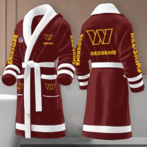 Sportswearmerch Washington Commanders NFL New Fleece Bathrobe Personalized Gifts For Fan
