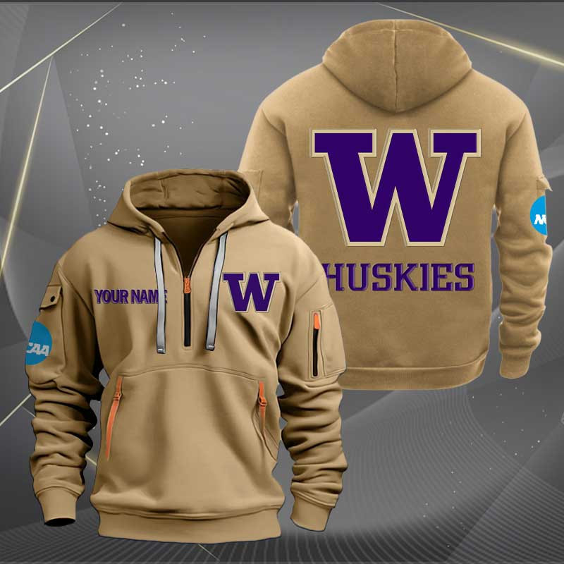 Sportswearmerch Washington Huskies NCAA Personalized Half Zip Hoodie For Fan