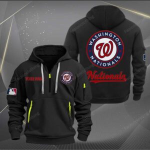 Sportswearmerch Washington Nationals MLB Half Zip Hoodie For Fan