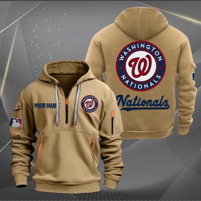 Sportswearmerch Washington Nationals MLB Half Zip Hoodie For Fan