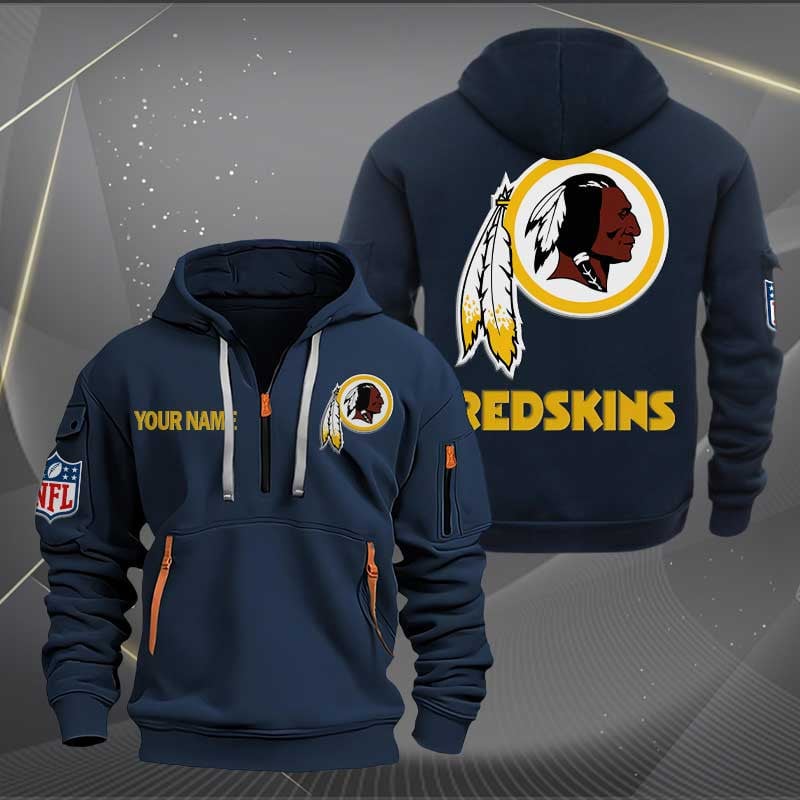 Sportswearmerch Washington Redskins NFL Half Zip Hoodie For Fan