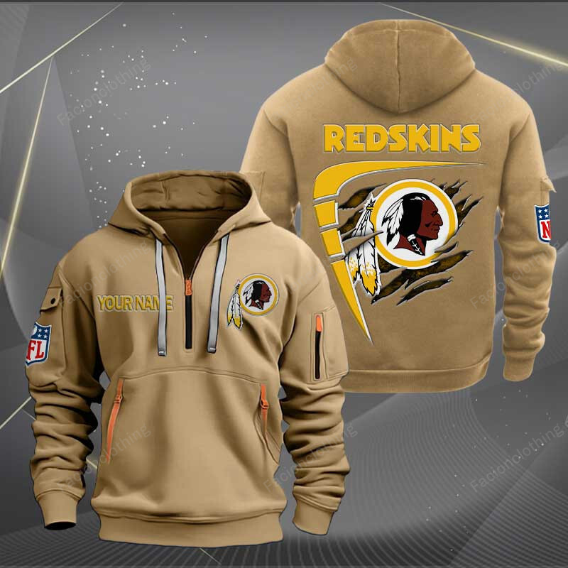 Sportswearmerch Washington Redskins NFL Personalized Half Zip Hoodie For Fan