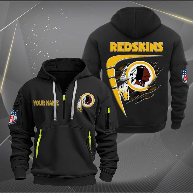 Sportswearmerch Washington Redskins NFL Personalized Half Zip Hoodie For Fan