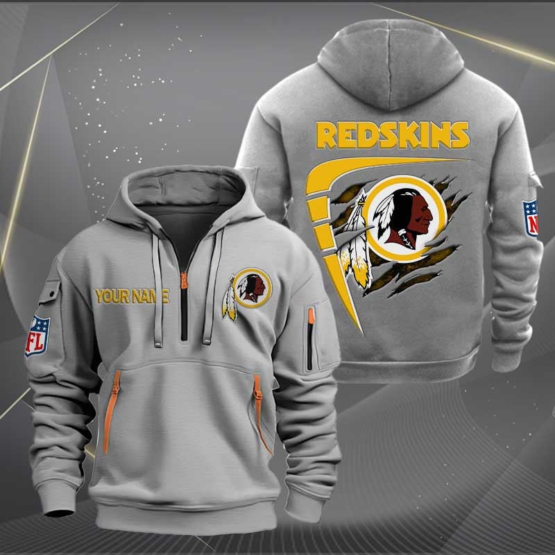 Sportswearmerch Washington Redskins NFL Personalized Half Zip Hoodie For Fan