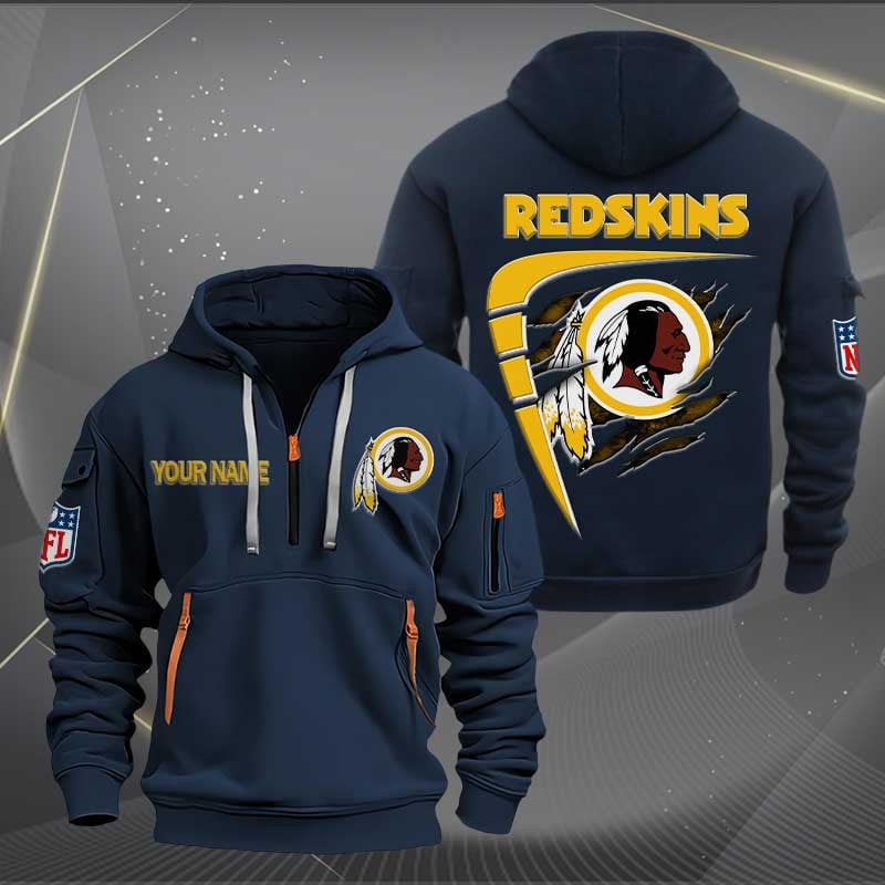 Sportswearmerch Washington Redskins NFL Personalized Half Zip Hoodie For Fan
