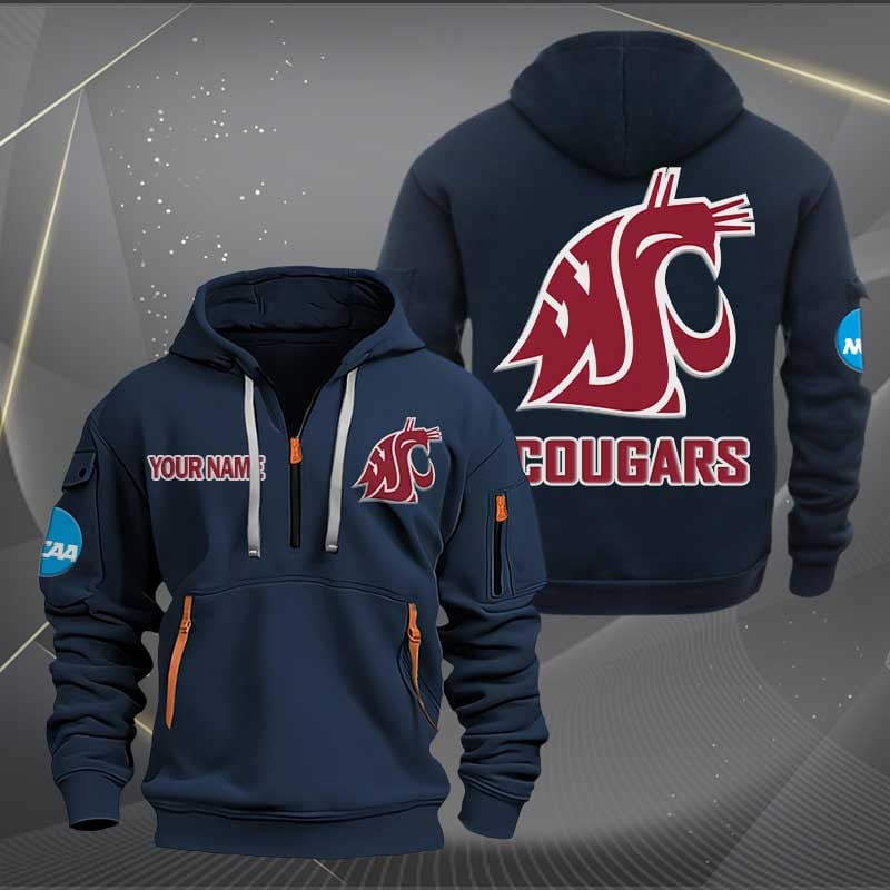 Sportswearmerch Washington State Cougars NCAA Personalized Half Zip Hoodie For Fan