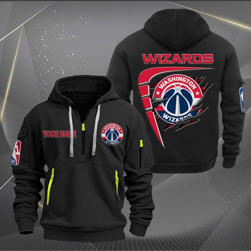 Sportswearmerch Washington Wizards NBA Personalized Half Zip Hoodie For Fan